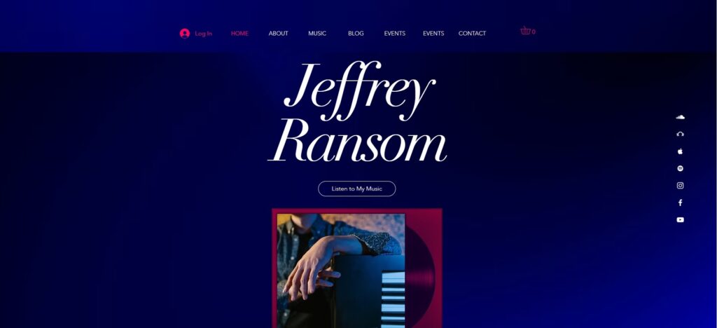 music portfolio website design